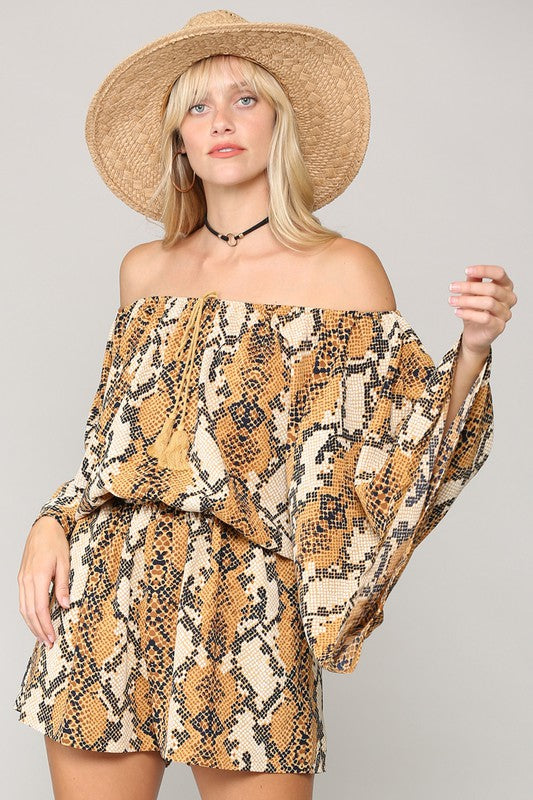 Serena Snake Skin Printed Romper