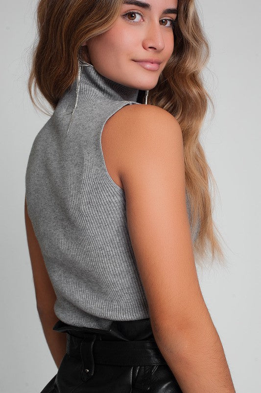 Nyla Ribbed Knit Sleeveless Sweater