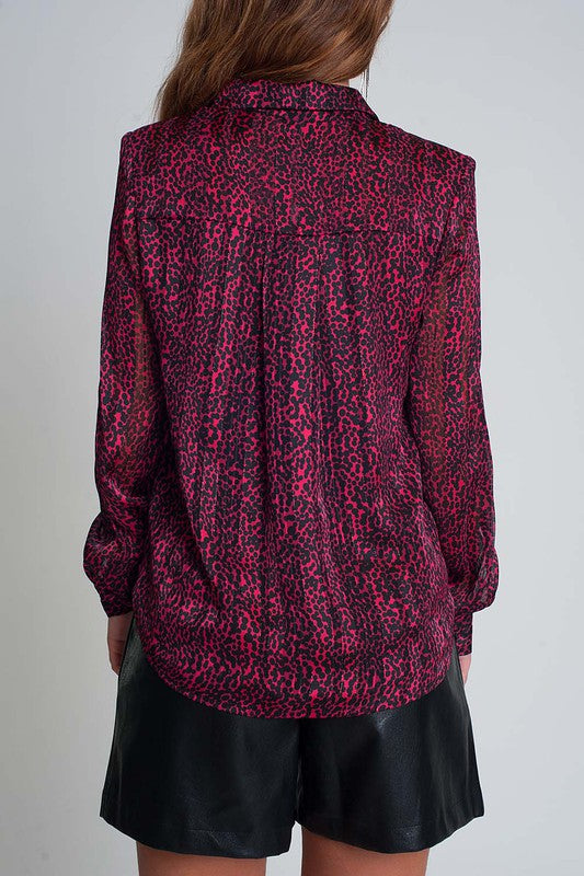 Harlow Fuchsia Leopard Print Blouse