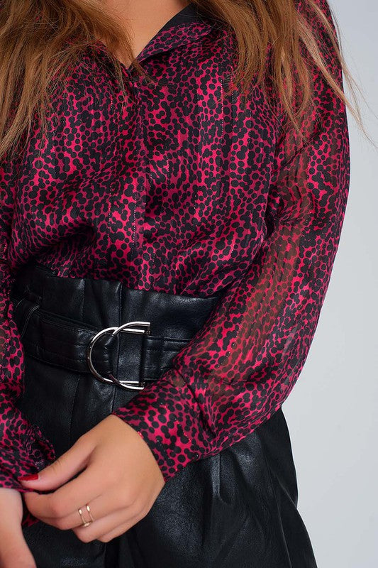 Harlow Fuchsia Leopard Print Blouse