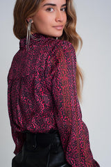 Harlow Fuchsia Leopard Print Blouse