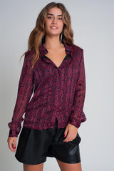 Harlow Fuchsia Leopard Print Blouse