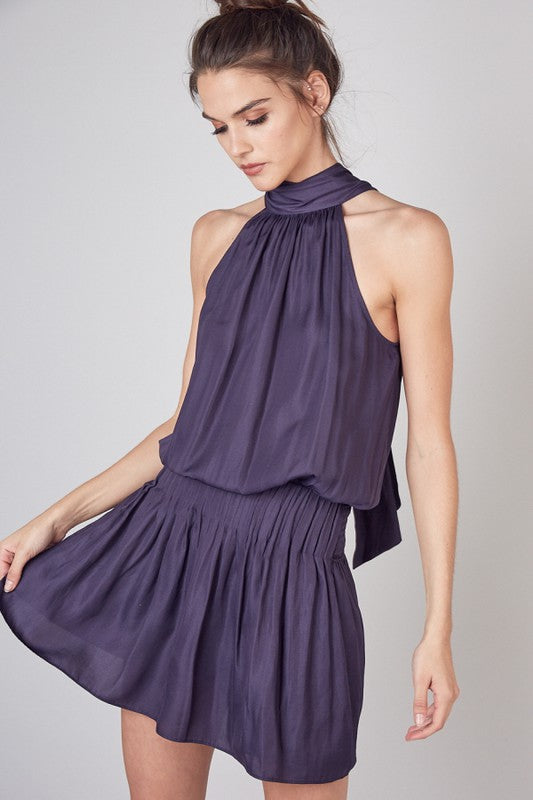 Lenna Mock Neck Tie Dress