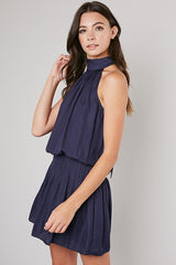 Lenna Mock Neck Tie Dress